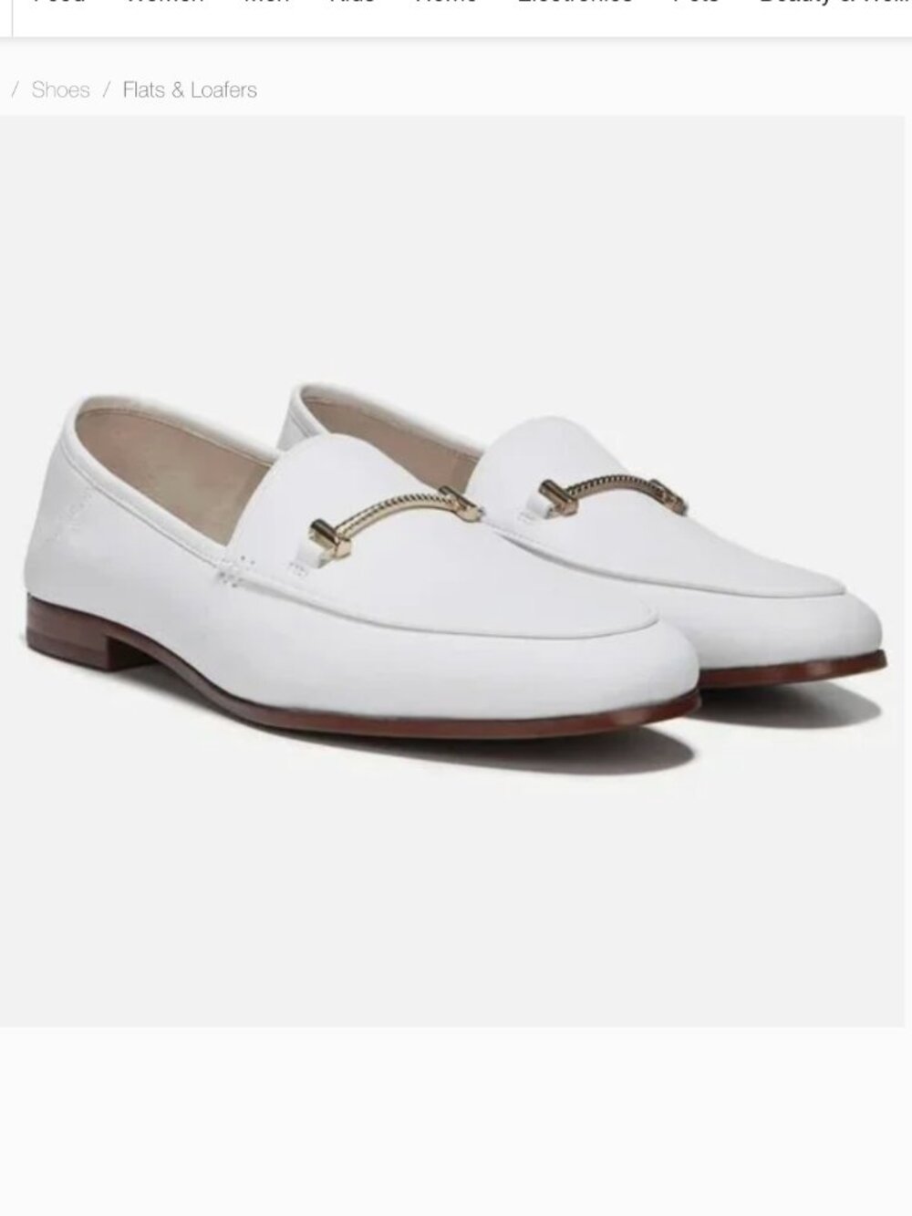SAM EDELMAN Lior Genuine Leather Cushioned Loafers - Color White - Size 11.5